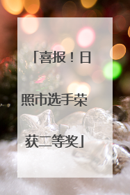 喜报！日照市选手荣获二等奖