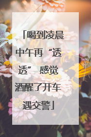 喝到凌晨中午再“透透” 感觉酒醒了开车遇交警