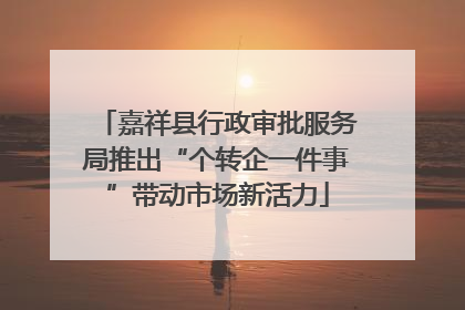 嘉祥县行政审批服务局推出“个转企一件事”带动市场新活力