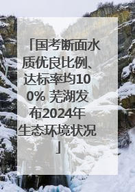 国考断面水质优良比例、达标率均100% 芜湖发布2024年生态环境状况
