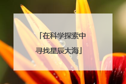 在科学探索中寻找星辰大海