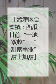 孟津区会盟镇：西瓜甘蔗“一地双收” “甜蜜事业”甜上加甜