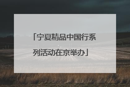 宁夏精品中国行系列活动在京举办
