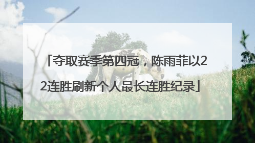 夺取赛季第四冠，陈雨菲以22连胜刷新个人最长连胜纪录