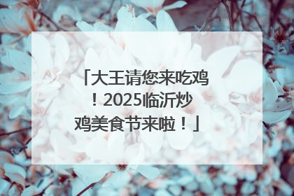 大王请您来吃鸡！2025临沂炒鸡美食节来啦！