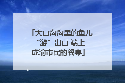 大山沟沟里的鱼儿 “游”出山 端上成渝市民的餐桌