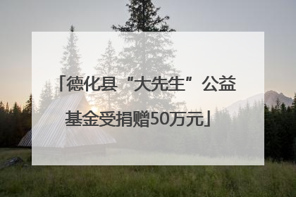 德化县“大先生”公益基金受捐赠50万元