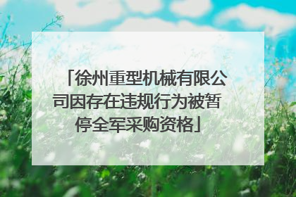 徐州重型机械有限公司因存在违规行为被暂停全军采购资格