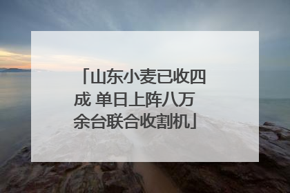 山东小麦已收四成 单日上阵八万余台联合收割机