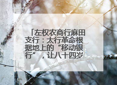 左权农商行麻田支行：太行革命根据地上的“移动银行”，让八十四岁老人笑开颜