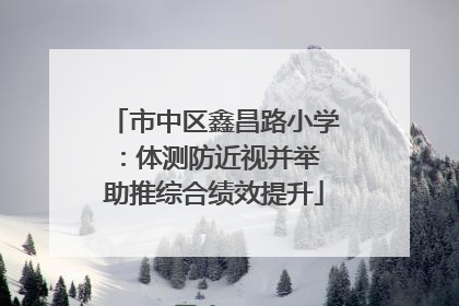 市中区鑫昌路小学：体测防近视并举 助推综合绩效提升