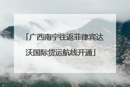 广西南宁往返菲律宾达沃国际货运航线开通