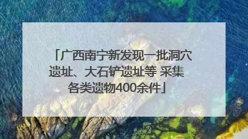 广西南宁新发现一批洞穴遗址、大石铲遗址等 采集各类遗物400余件