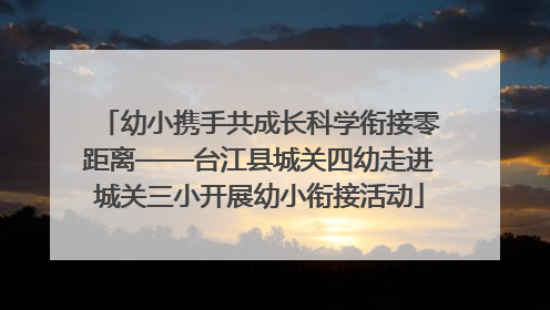 幼小携手共成长科学衔接零距离——台江县城关四幼走进城关三小开展幼小衔接活动