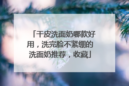 干皮洗面奶哪款好用，洗完脸不紧绷的洗面奶推荐，收藏