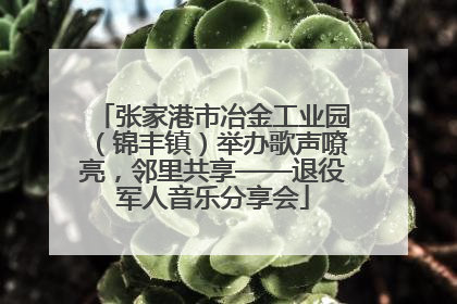 张家港市冶金工业园（锦丰镇）举办歌声嘹亮，邻里共享——退役军人音乐分享会