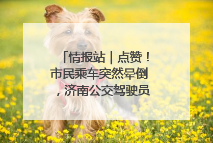 情报站｜点赞！市民乘车突然晕倒，济南公交驾驶员和乘客热心相助