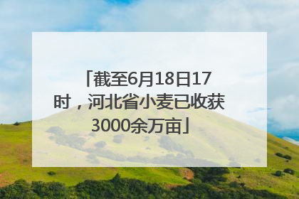 截至6月18日17时，河北省小麦已收获3000余万亩