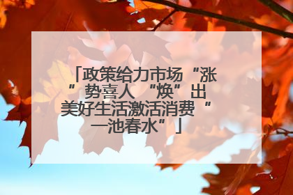 政策给力市场“涨”势喜人 “焕”出美好生活激活消费“一池春水”