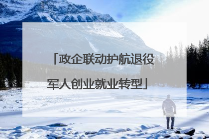 政企联动护航退役军人创业就业转型