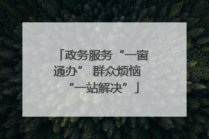 政务服务“一窗通办” 群众烦恼“一站解决”