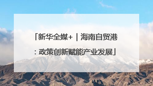 新华全媒+｜海南自贸港：政策创新赋能产业发展