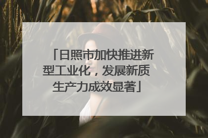 日照市加快推进新型工业化，发展新质生产力成效显著