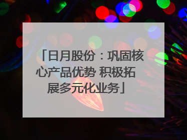 日月股份：巩固核心产品优势 积极拓展多元化业务