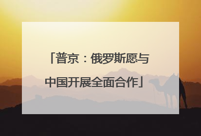 普京：俄罗斯愿与中国开展全面合作