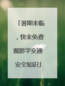 暑期来临，快来免费观影学交通安全知识