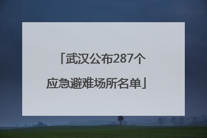 武汉公布287个应急避难场所名单