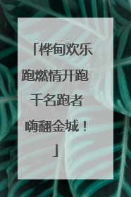 桦甸欢乐跑燃情开跑 千名跑者嗨翻金城！