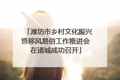 潍坊市乡村文化振兴暨移风易俗工作推进会在诸城成功召开