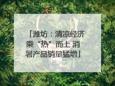 潍坊：清凉经济乘“热”而上 消暑产品销量猛增