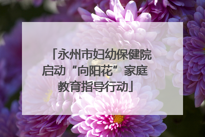 永州市妇幼保健院启动“向阳花”家庭教育指导行动