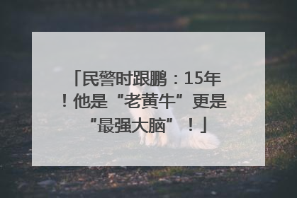 民警时跟鹏：15年！他是“老黄牛”更是“最强大脑”！