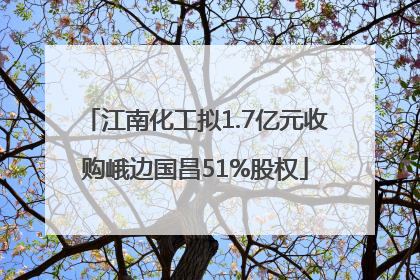 江南化工拟1.7亿元收购峨边国昌51%股权