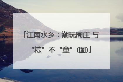江南水乡：潮玩周庄 与“粽”不“童”(图)