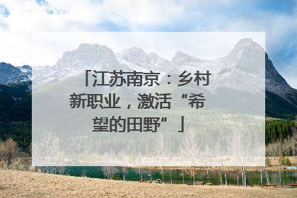 江苏南京：乡村新职业，激活“希望的田野”