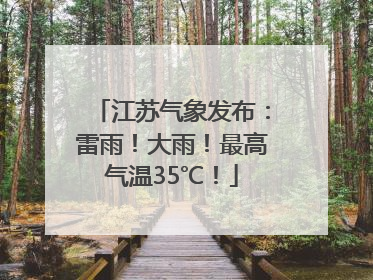 江苏气象发布：雷雨！大雨！最高气温35℃！