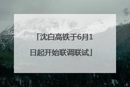 沈白高铁于6月1日起开始联调联试