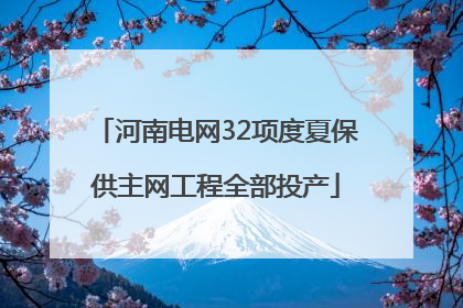 河南电网32项度夏保供主网工程全部投产
