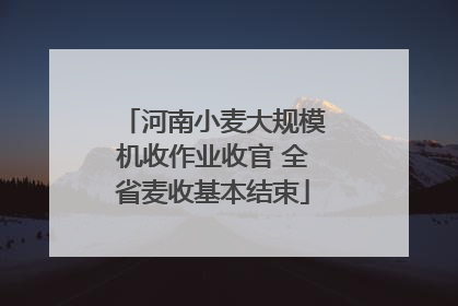 河南小麦大规模机收作业收官 全省麦收基本结束