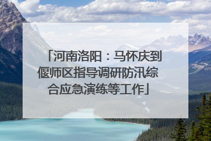 河南洛阳：马怀庆到偃师区指导调研防汛综合应急演练等工作