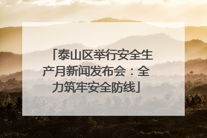 泰山区举行安全生产月新闻发布会：全力筑牢安全防线
