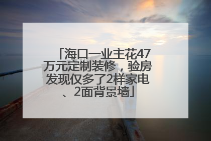 海口一业主花47万元定制装修，验房发现仅多了2样家电、2面背景墙