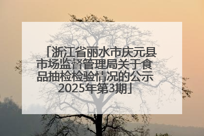浙江省丽水市庆元县市场监督管理局关于食品抽检检验情况的公示2025年第3期