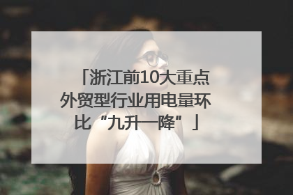浙江前10大重点外贸型行业用电量环比“九升一降”