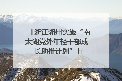 浙江湖州实施“南太湖党外年轻干部成长助推计划”
