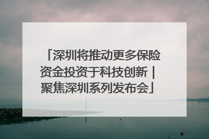 深圳将推动更多保险资金投资于科技创新｜聚焦深圳系列发布会